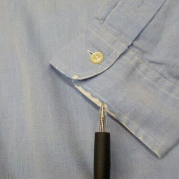 Ralph Lauren Mens Blue Dress Shirt Yarmouth Long Sleeve Formal Button Down 17-35 - Picture 7 of 10